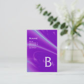 Carte De Visite VAGUES LUMINEUSES 2 MONOGRAMMES violet violet blan (Debout devant)