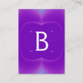 Carte De Visite VAGUES LUMINEUSES 2 MONOGRAMMES violet violet blan (Dos)
