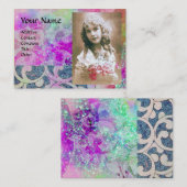 Carte De Visite VAGUES MODÈLE PHOTO, violet bleu violet vif (Devant / Derrière)