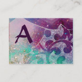 Carte De Visite VAGUES MONOGRAM, bleu violet clair (Dos)