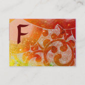 Carte De Visite VAGUES MONOGRAM MODÈLE PHOTO rose jaune brun (Dos)