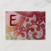 Carte De Visite VAGUES MONOGRAM MODÈLE PHOTO rose jaune brun (Dos)