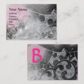 Carte De Visite VAGUES MONOGRAM rose noir et blanc gris (Devant / Derrière)