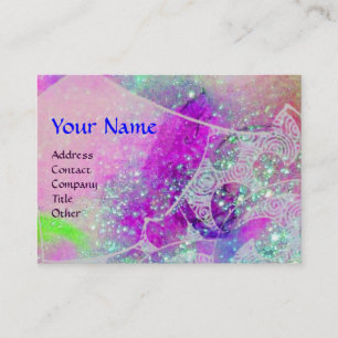 Carte De Visite VAGUES MONOGRAM, violet clair vert rose