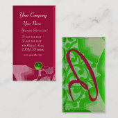 Carte De Visite VAGUES MONOGRAMME ÉMERAUDE, violet blanc vert roug (Devant / Derrière)