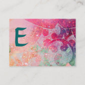 Carte De Visite VAGUES MONOGRAMME RUBY, vert vif rouge bleu (Dos)