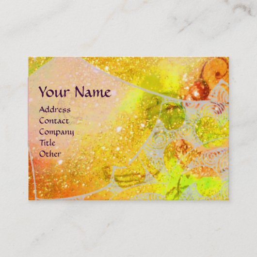 Carte De Visite VAGUES MONOGRAMME RUBY, violet jaune vif (Devant)