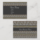 Carte De Visite VAGUES MOSAÏQUES, brun gris (Devant / Derrière)