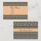 Carte De Visite VAGUES MOSAÏQUES, gris clair (Devant / Derrière)