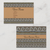 Carte De Visite VAGUES MOSAÏQUES, gris clair brun (Devant / Derrière)
