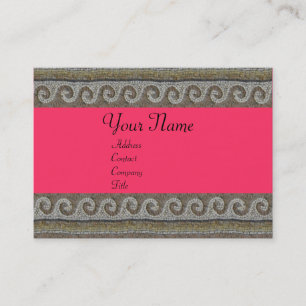 Carte De Visite VAGUES MOSAÏQUES, rose brun gris clair