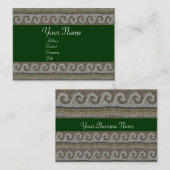 Carte De Visite VAGUES MOSAÏQUES, vert gris clair (Devant / Derrière)