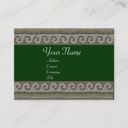 Carte De Visite VAGUES MOSAÏQUES, vert gris clair (Devant)