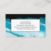Carte De Visite Vagues noires et bleues Marble Fluid Art   (Dos)