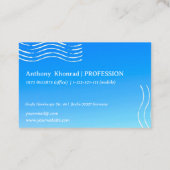 Carte De Visite Vagues rétro -Carte de visite dégradé bleu (Dos)