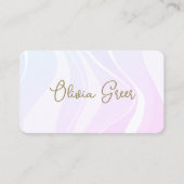 Carte De Visite Vagues rétro tendance de lavande rose (Devant)