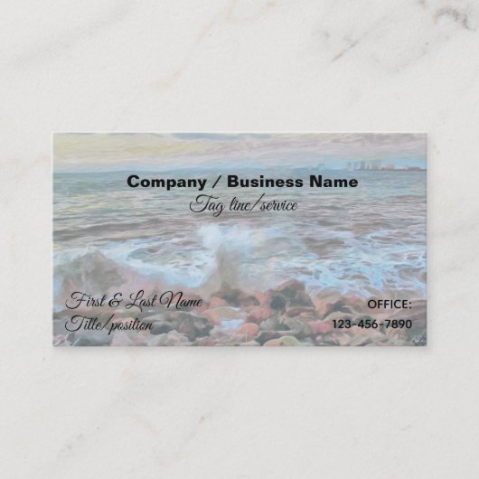 Carte De Visite Vagues rocheuses 0742 (Devant)