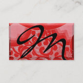 Carte De Visite VAGUES RUBY MONOGRAM, rose rouge noir (Dos)