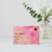 Carte De Visite VAGUES RUBY MONOGRAM, rose vif rouge violet bleu (Debout devant)
