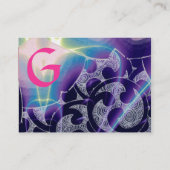 Carte De Visite VAGUES RUBY MONOGRAM, rose vif rouge violet bleu (Dos)
