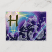 Carte De Visite VAGUES RUBY MONOGRAM, violet clair vert bleu rose (Dos)