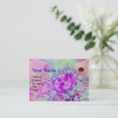 Carte De Visite VAGUES RUBY MONOGRAM, violet clair vert bleu rose (Debout devant)