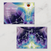 Carte De Visite VAGUES Ruby, tourbillons bleu vif blanc violet (Devant / Derrière)