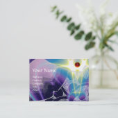 Carte De Visite VAGUES Ruby, tourbillons bleu vif blanc violet (Debout devant)