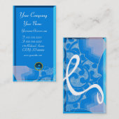 Carte De Visite VAGUES SAPPHIRE MONOGRAM, bleu blanc rouge noir (Devant / Derrière)