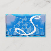 Carte De Visite VAGUES SAPPHIRE MONOGRAM, bleu blanc rouge noir (Dos)
