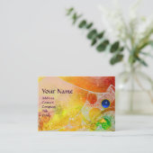 Carte De Visite VAGUES SAPPHIRE MONOGRAM, jaune vif bleu (Debout devant)