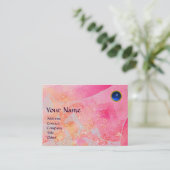 Carte De Visite VAGUES SAPPHIRE MONOGRAM, rose vif rouge vert (Debout devant)