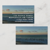 Carte De Visite Vagues s'écrasant au paysage de Sunset Beach (Devant / Derrière)