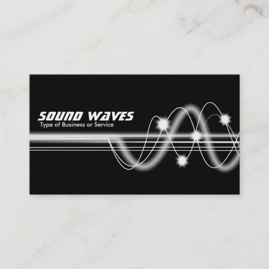 Carte De Visite Vagues sonores - Noir (Devant)