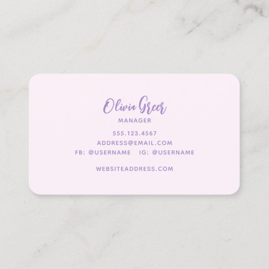 Carte De Visite Vagues tendance rose rétro (Dos)