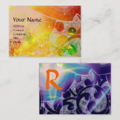 Carte De Visite VAGUES TOPAZ MONOGRAM, jaune vif bleu (Devant / Derrière)