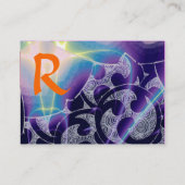 Carte De Visite VAGUES TOPAZ MONOGRAM, jaune vif bleu (Dos)