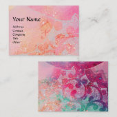 Carte De Visite VAGUES, tourbillons violets bleu vif (Devant / Derrière)