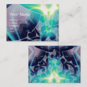 Carte De Visite VAGUES, tourbillons violets bleus vifs (Devant / Derrière)