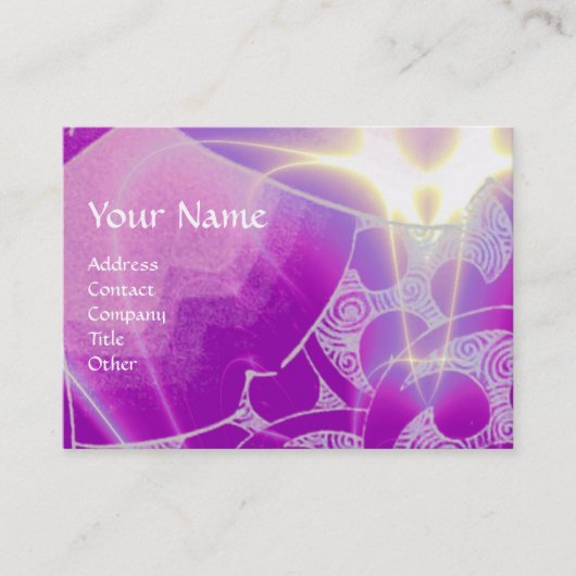 Carte De Visite VAGUES, tourbillons violets bleus vifs (Devant)