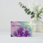 Carte De Visite VAGUES, tourbillons violets bleus vifs (Debout devant)