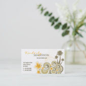 Carte De Visite Vagues tropicales Hibiscus Plage Palmiers d'été (Debout devant)