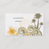 Carte De Visite Vagues tropicales Hibiscus Plage Palmiers d'été (Dos)