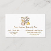 Carte De Visite Vainilla Floral Bakery Mixer ingrédients de Cuisin (Dos)