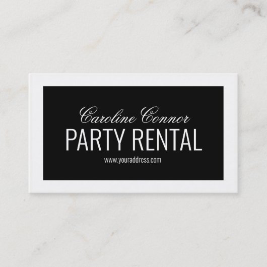 Carte De Visite Vaisselle de réception Décor noir blanc bordé (Devant)