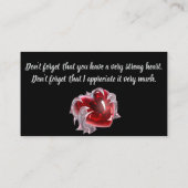 Carte De Visite Valentine for strong men made with love (Dos)