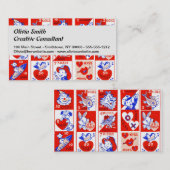 Carte De Visite Valentine Retro Love Hugs Motif (Devant / Derrière)