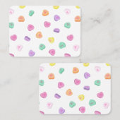 Carte De Visite Valentines Day Candy Hearts Motif (Devant / Derrière)