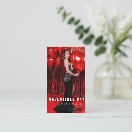 Carte De Visite Valentine's Day Femme Photosession Entreprise (Debout devant)