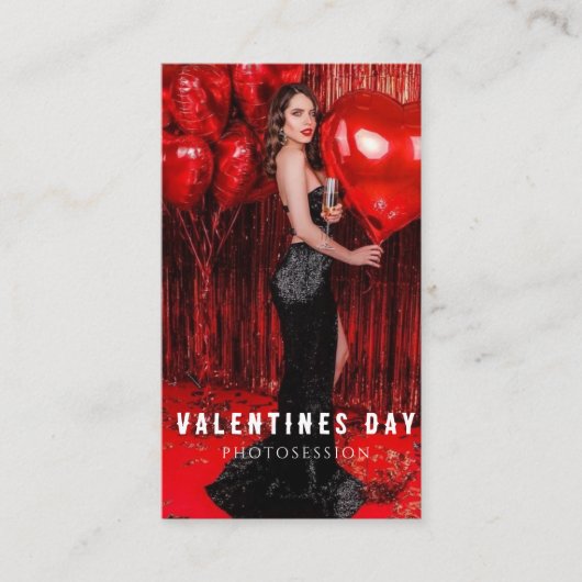 Carte De Visite Valentine's Day Femme Photosession Entreprise (Devant)